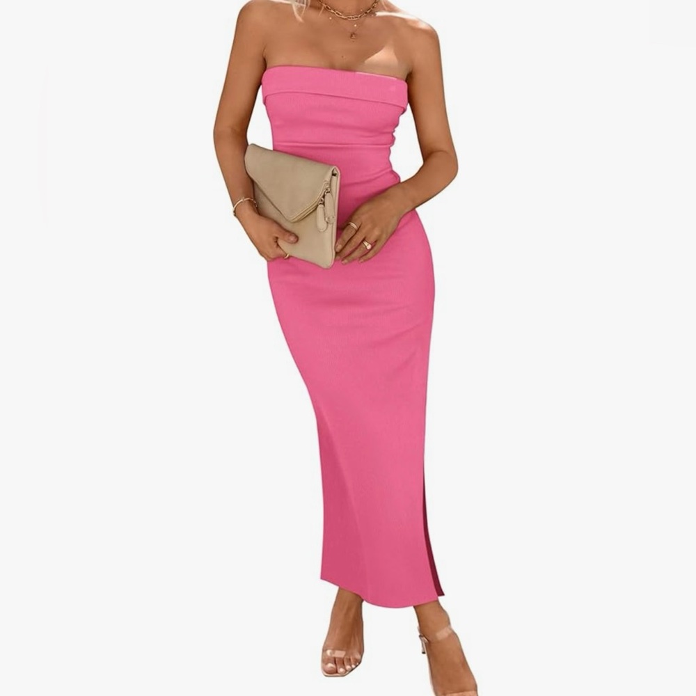 PRETTYGARDEN Stunning Pink Strapless Dress